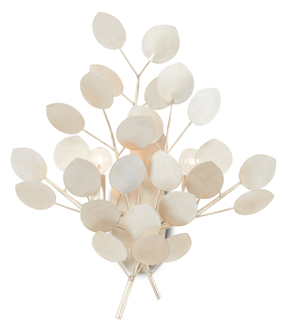 Currey and Company - Two Light Wall Sconce - Lunaria - Contemporary Silver Leaf- Union Lighting Luminaires Decor