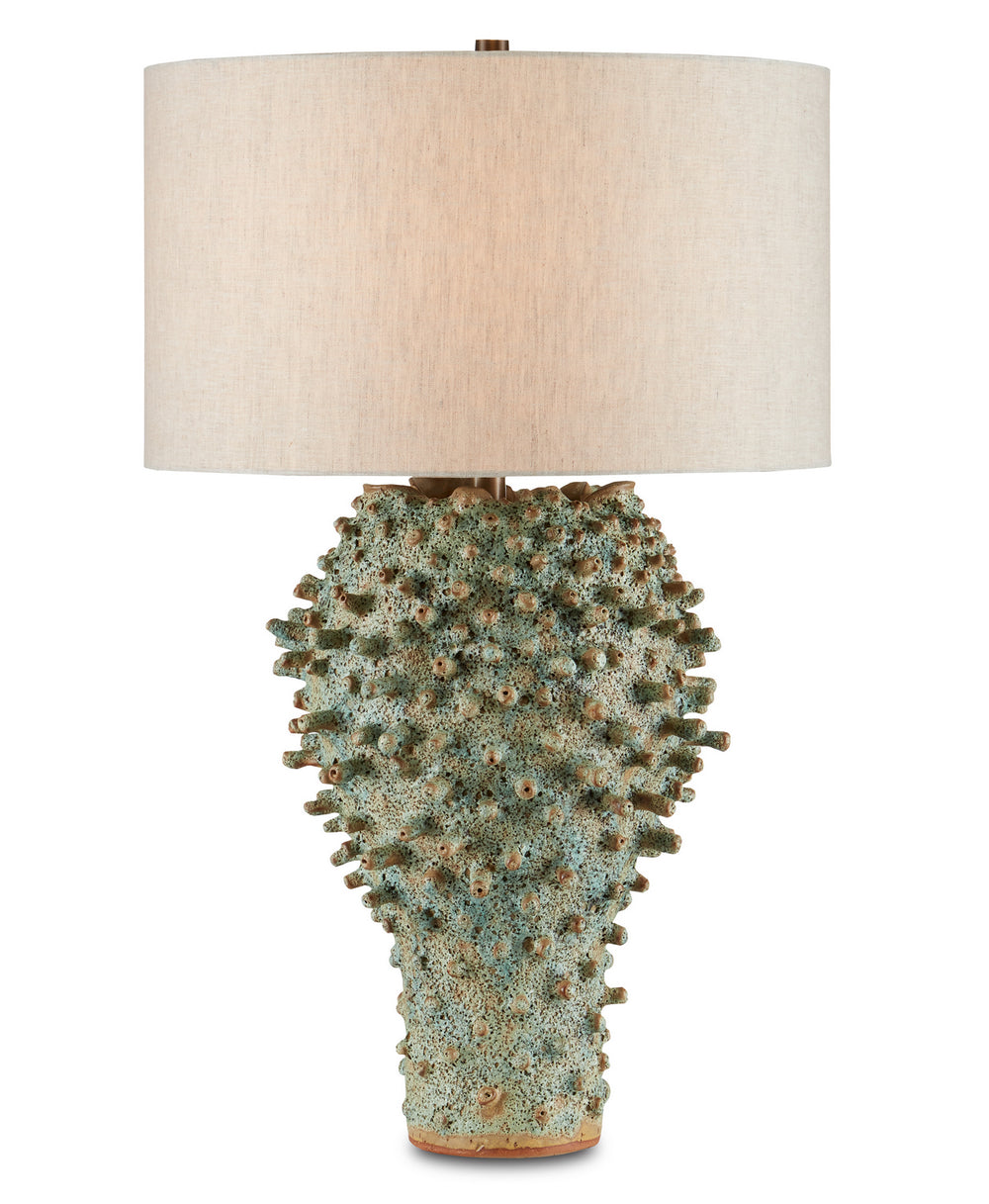 Currey and Company - One Light Table Lamp - Sea Urchin Collection - Sunken Green- Union Lighting Luminaires Decor