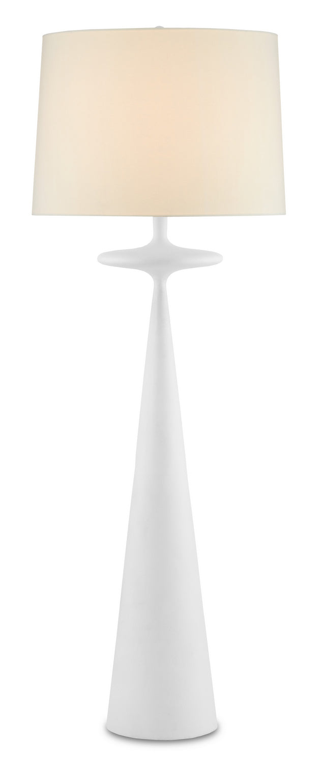 Currey and Company - One Light Floor Lamp - Giacomo White Floor Lamp - Gesso White- Union Lighting Luminaires Decor