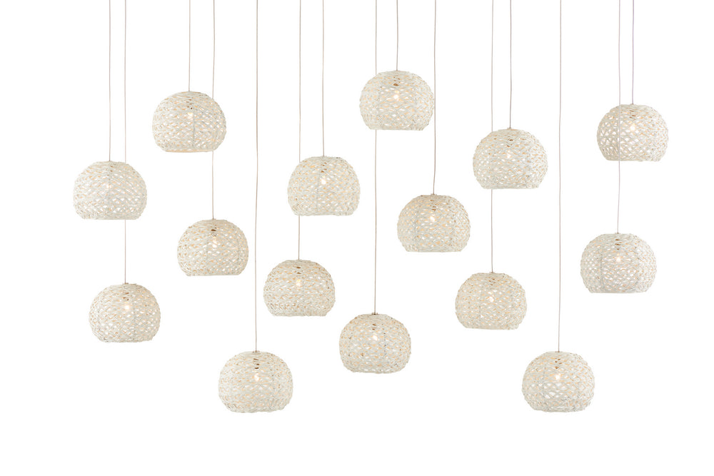 Currey and Company - 15 Light Pendant - Piero - Sugar White/Silver- Union Lighting Luminaires Decor
