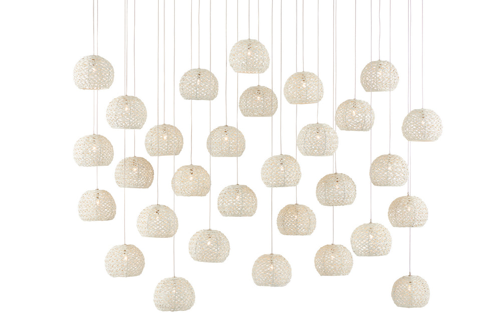 Currey and Company - 30 Light Pendant - Piero - Sugar White/Silver- Union Lighting Luminaires Decor