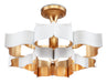 Currey and Company - One Light Chandelier - Grand Lotus Collection - Sugar White/Contemporary Gold Leaf- Union Lighting Luminaires Decor