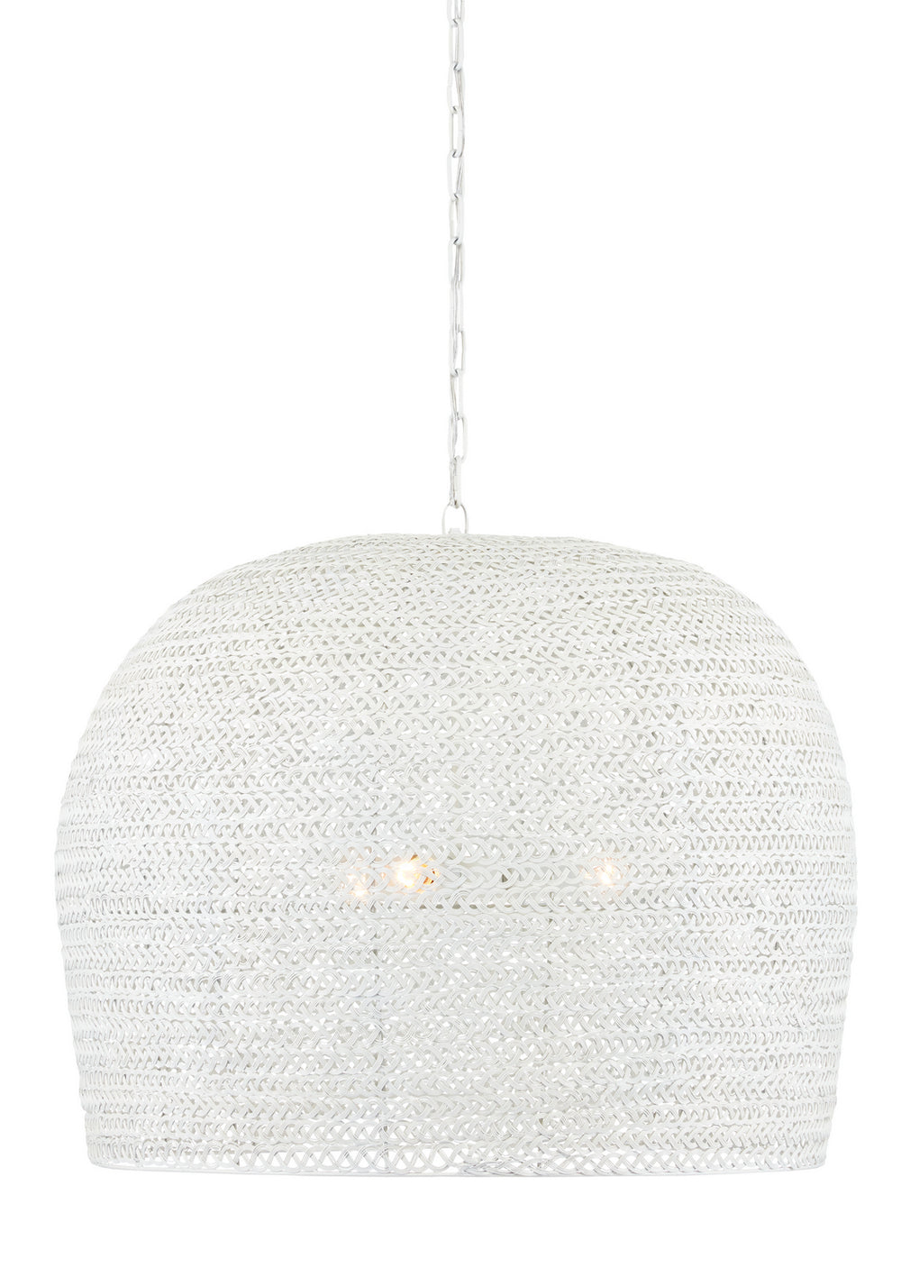 Currey and Company - Three Light Chandelier - Piero - White- Union Lighting Luminaires Decor