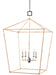 Currey and Company - Five Light Lantern - Denison Collection - Molé Black/Natural- Union Lighting Luminaires Decor