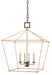 Currey and Company - Four Light Lantern - Denison Collection - Molé Black/Natural- Union Lighting Luminaires Decor