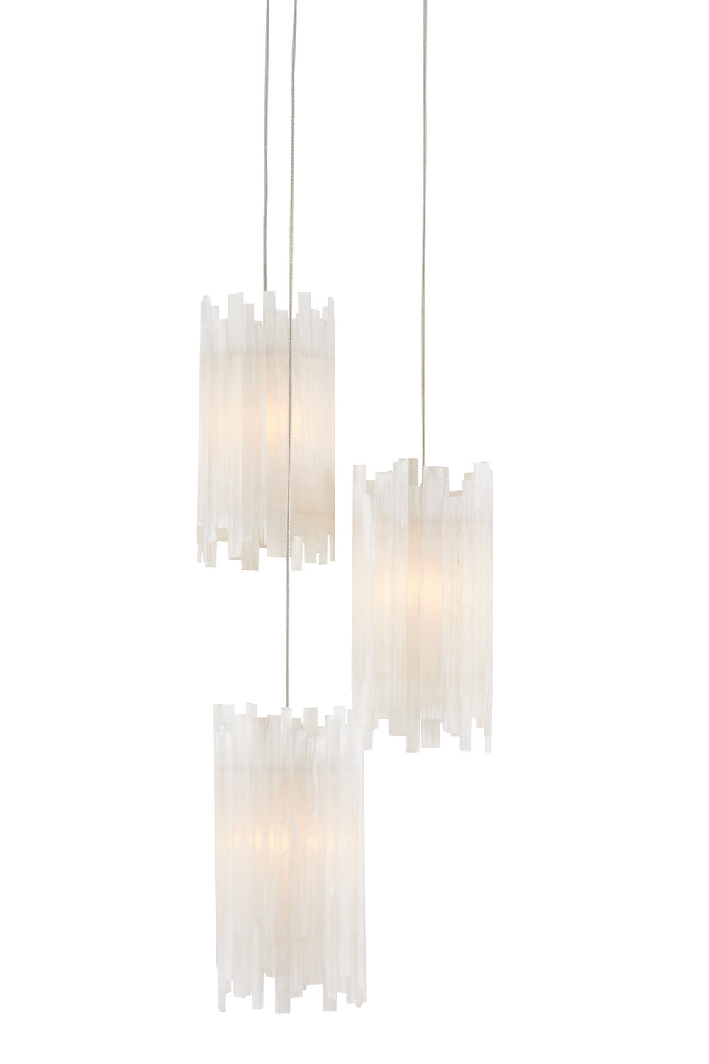 Currey and Company - Three Light Pendant - Escenia Collection - Frosted White- Union Lighting Luminaires Decor