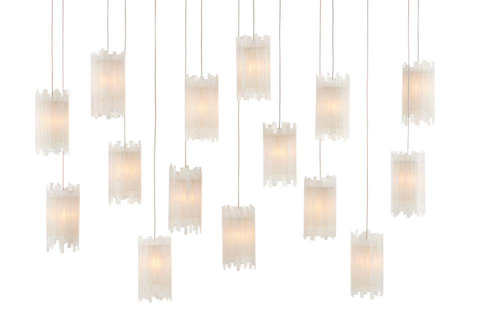 Currey and Company - 15 Light Pendant - Escenia Collection - Frosted White- Union Lighting Luminaires Decor