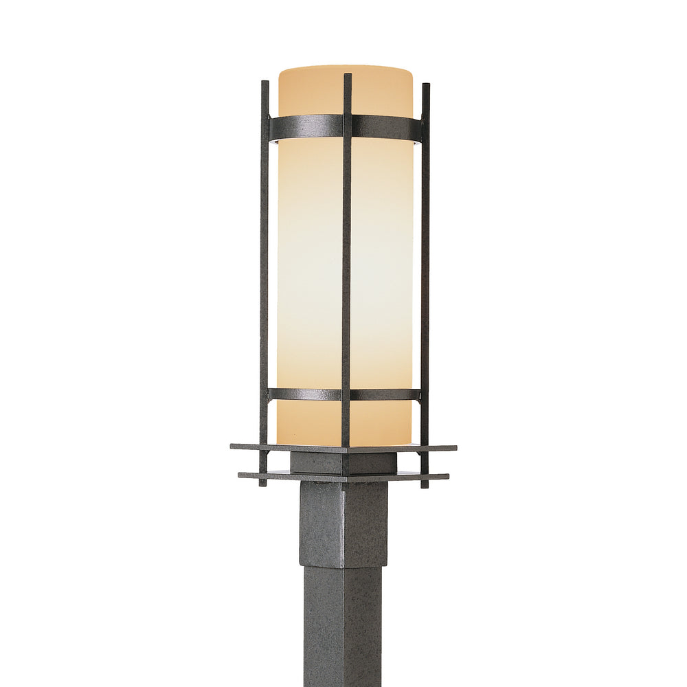 Hubbardton Forge - One Light Outdoor Post Mount - Banded - Coastal Natural Iron- Union Lighting Luminaires Decor