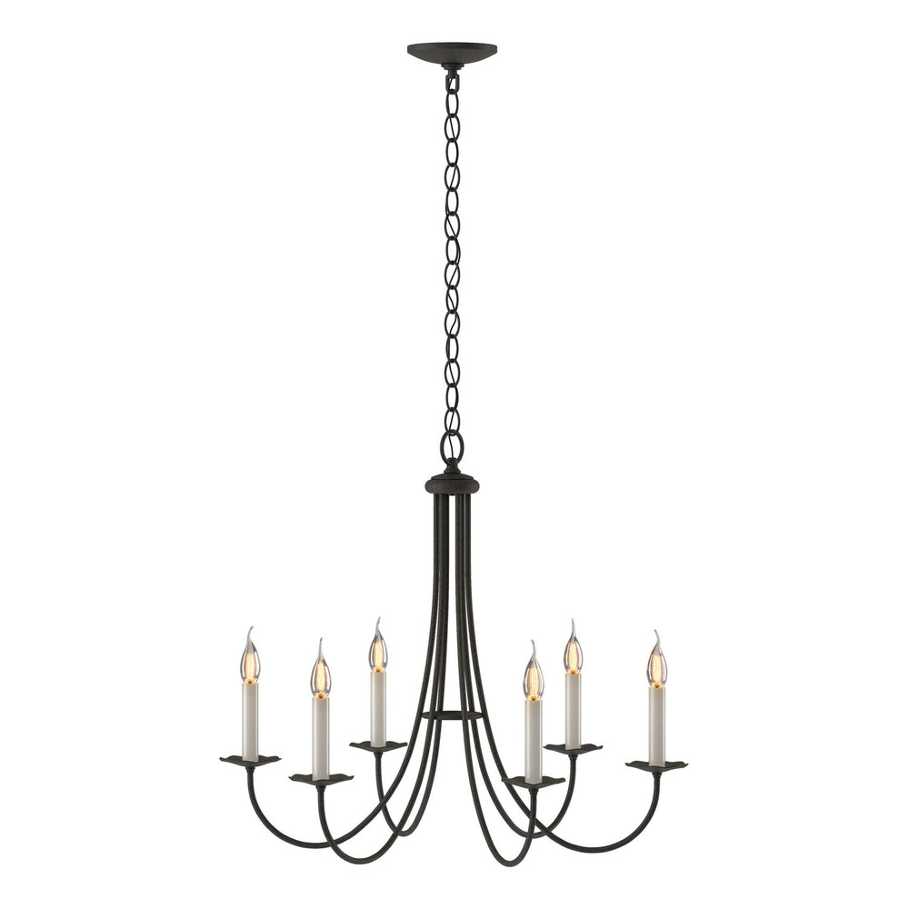 Hubbardton Forge - Six Light Chandelier - Simple Lines - Natural Iron- Union Lighting Luminaires Decor