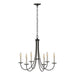 Hubbardton Forge - Six Light Chandelier - Simple Lines - Natural Iron- Union Lighting Luminaires Decor