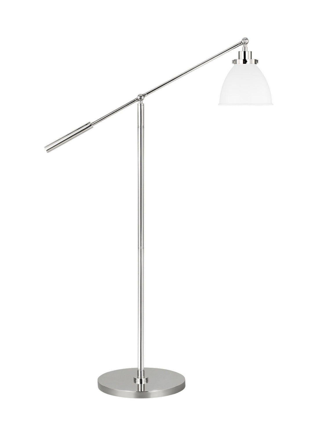 Visual Comfort Studio Canada - One Light Floor Lamp - Wellfleet - Matte White and Polished Nickel- Union Lighting Luminaires Decor