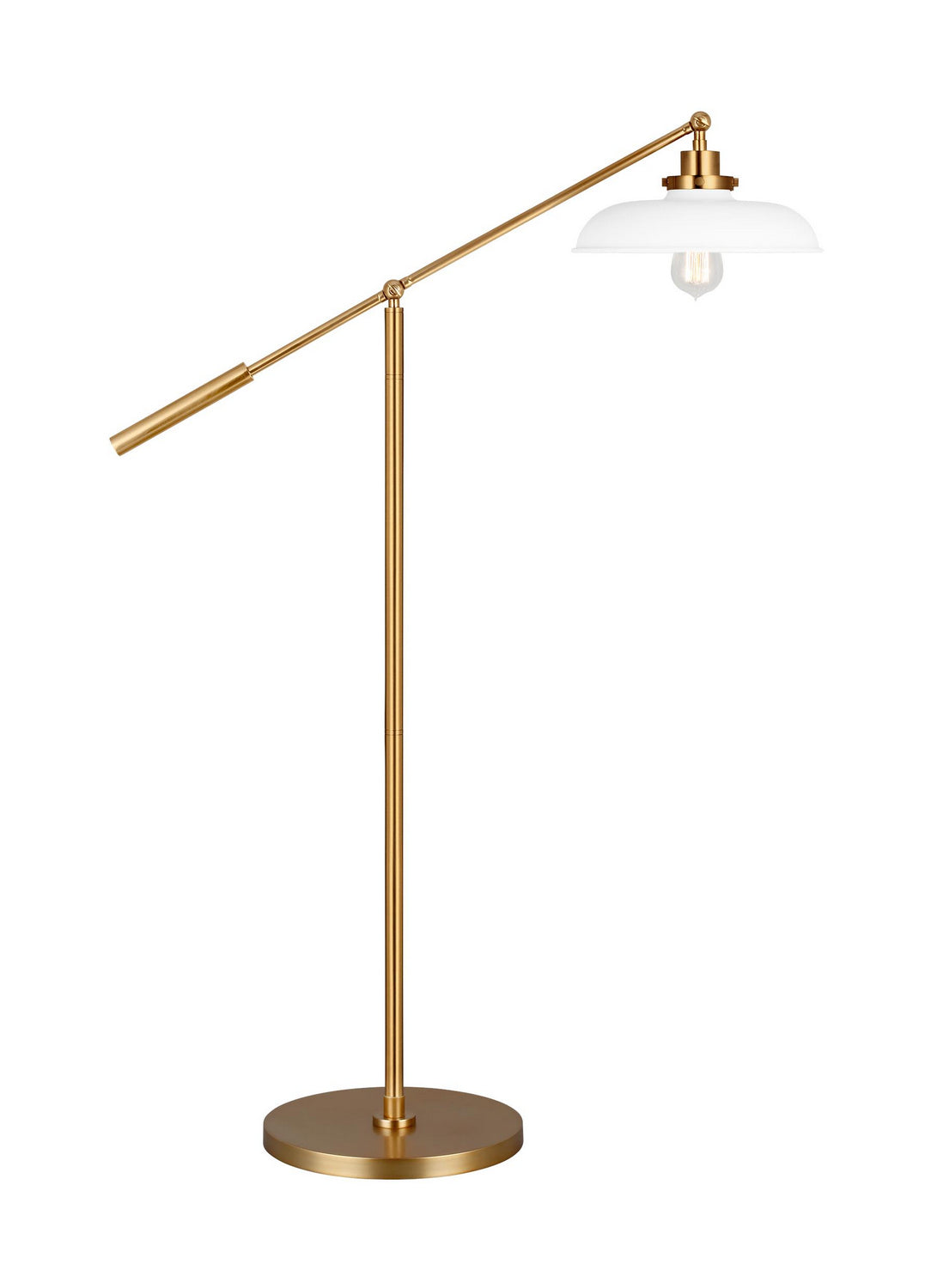 Visual Comfort Studio Canada - One Light Floor Lamp - Wellfleet - Matte White and Burnished Brass- Union Lighting Luminaires Decor