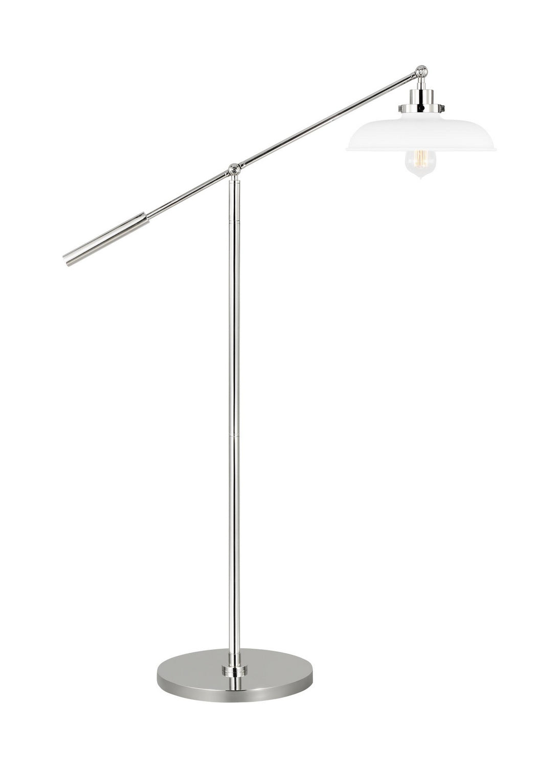 Visual Comfort Studio Canada - One Light Floor Lamp - Wellfleet - Matte White and Polished Nickel- Union Lighting Luminaires Decor