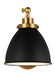 Visual Comfort Studio Canada - One Light Wall Sconce - Wellfleet - Midnight Black and Burnished Brass- Union Lighting Luminaires Decor