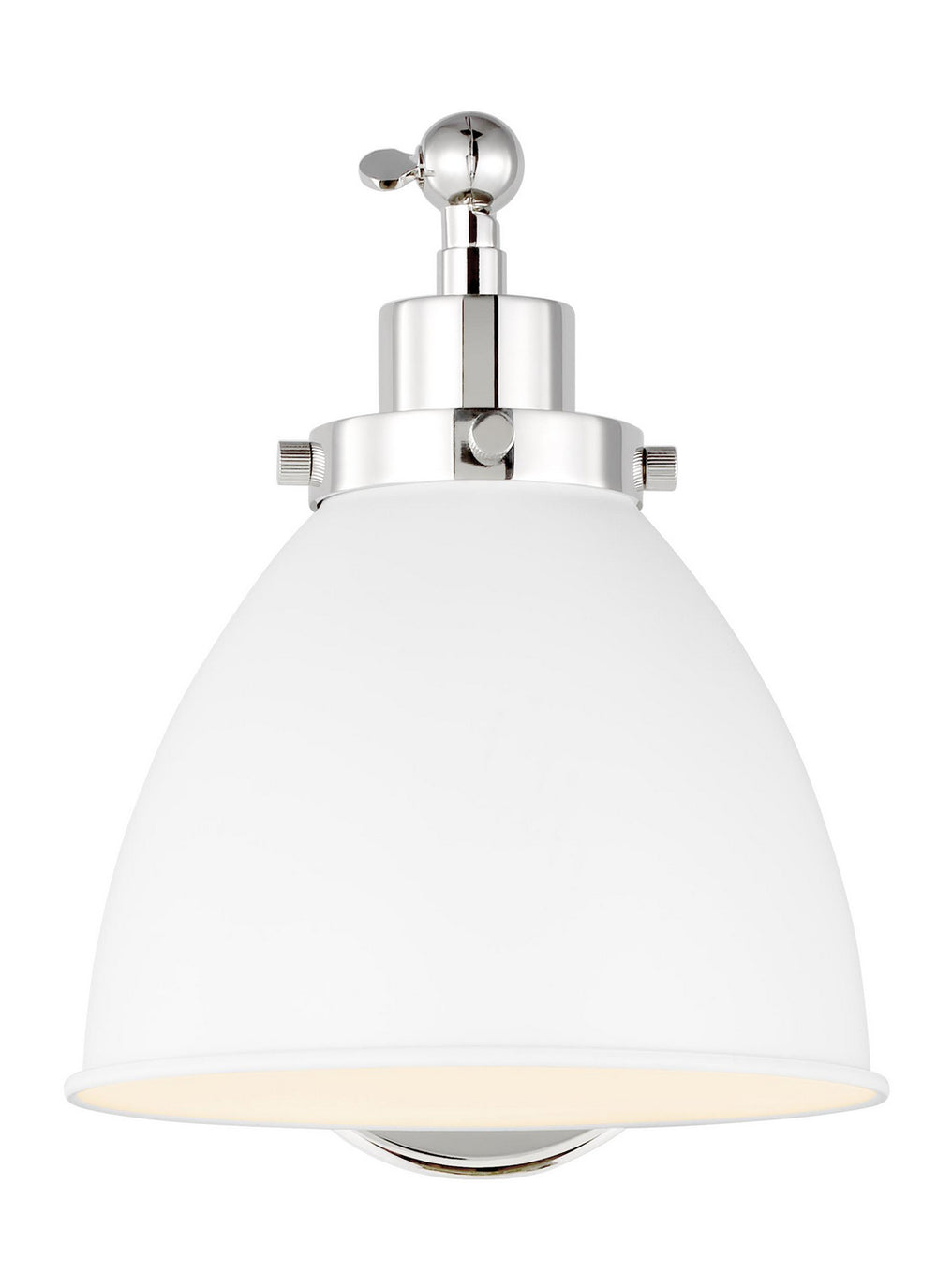Visual Comfort Studio Canada - One Light Wall Sconce - Wellfleet - Matte White and Polished Nickel- Union Lighting Luminaires Decor