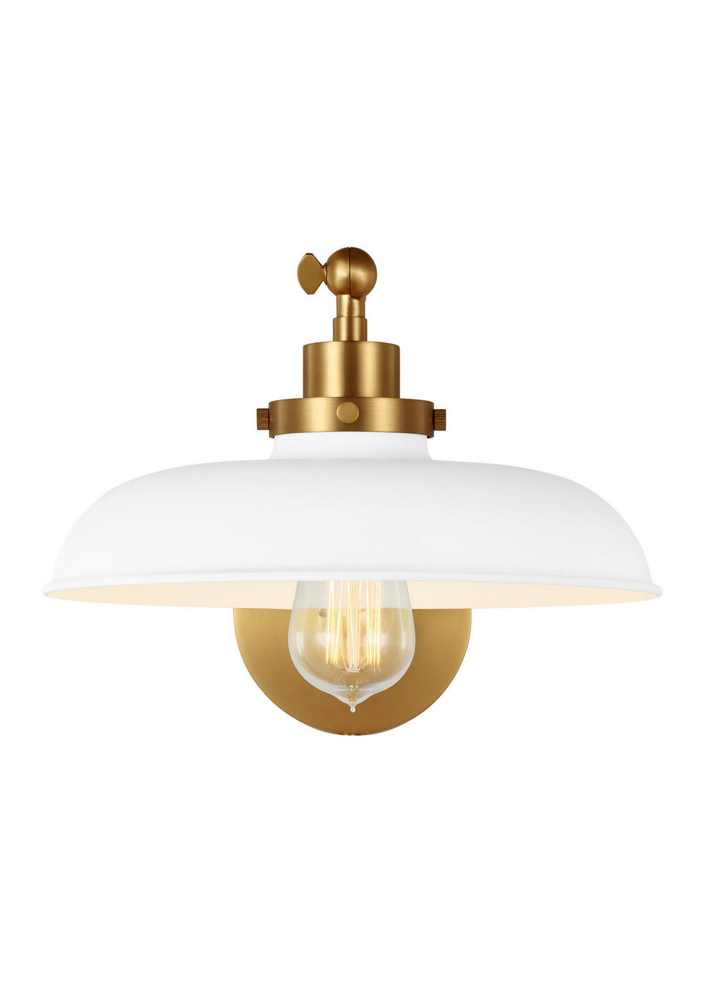 Visual Comfort Studio Canada - One Light Wall Sconce - Wellfleet - Matte White and Burnished Brass- Union Lighting Luminaires Decor