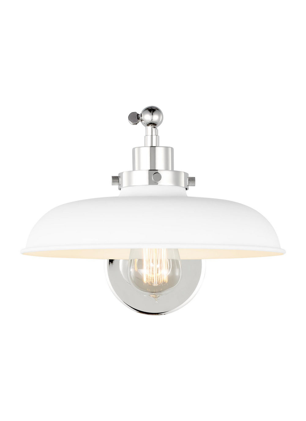 Visual Comfort Studio Canada - One Light Wall Sconce - Wellfleet - Matte White and Polished Nickel- Union Lighting Luminaires Decor