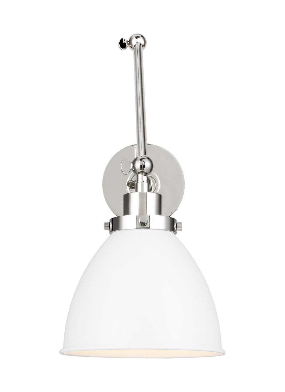 Visual Comfort Studio Canada - One Light Wall Sconce - Wellfleet - Matte White and Polished Nickel- Union Lighting Luminaires Decor