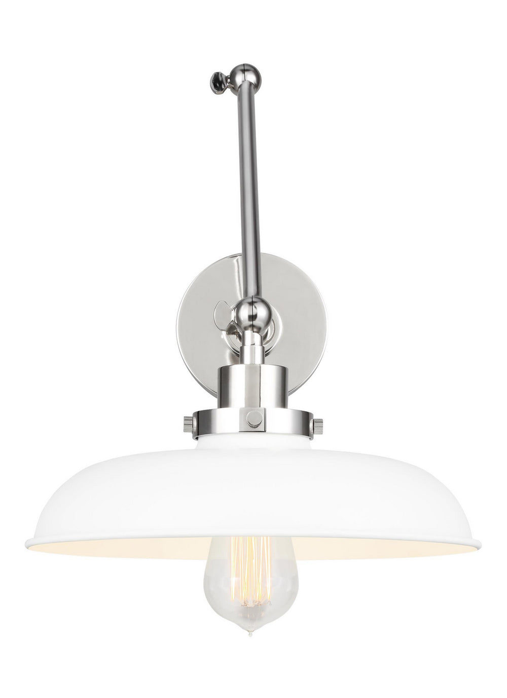 Visual Comfort Studio Canada - One Light Wall Sconce - Wellfleet - Matte White and Polished Nickel- Union Lighting Luminaires Decor