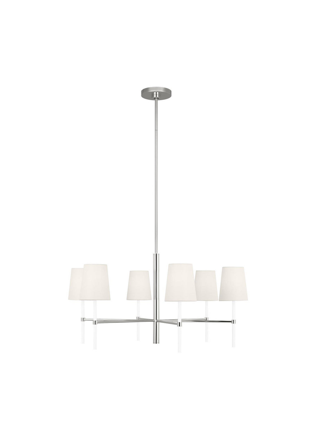 Visual Comfort Studio Canada - Six Light Chandelier - Monroe - Polished Nickel- Union Lighting Luminaires Decor