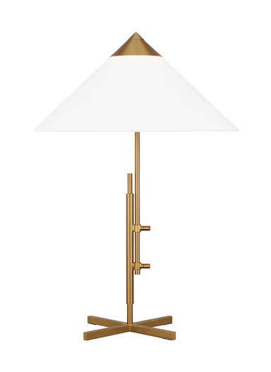 Visual Comfort Dorchester Regency Burnished Brass Black Shade Table Lamp  Tall (28 - 32 H)