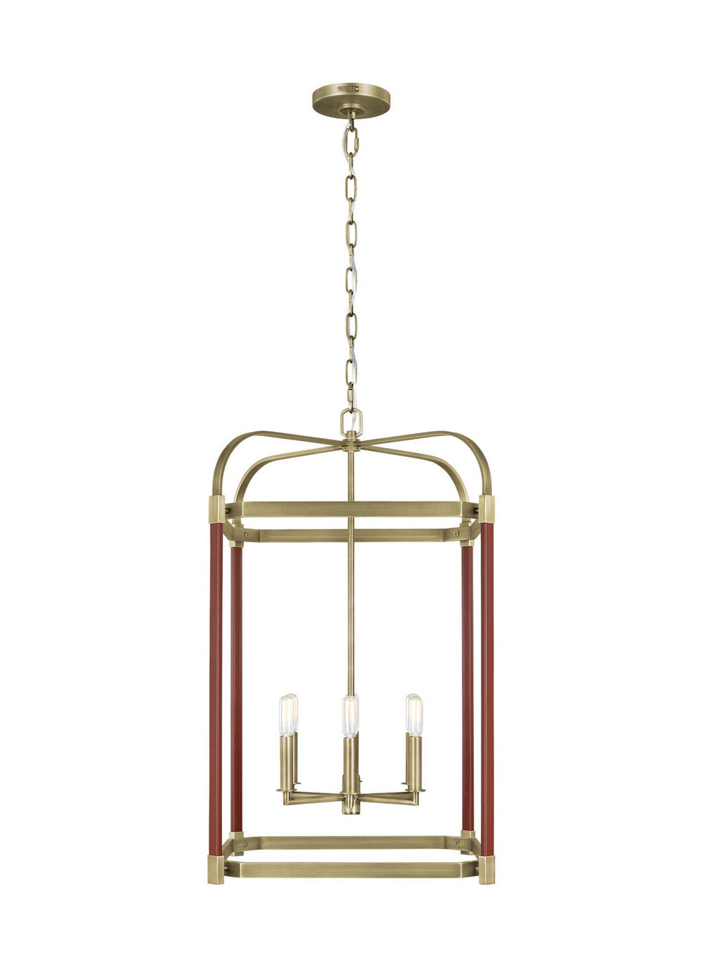 Visual Comfort Studio Canada - Six Light Lantern - Hadley - Time Worn Brass- Union Lighting Luminaires Decor