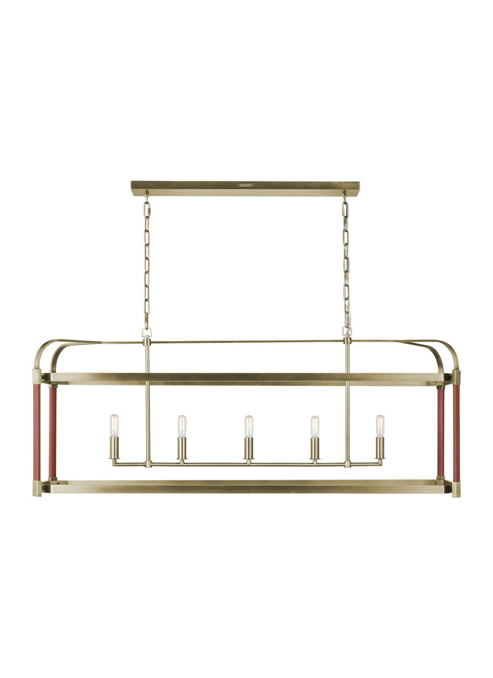 Visual Comfort Studio Canada - Five Light Chandelier - Hadley - Time Worn Brass- Union Lighting Luminaires Decor