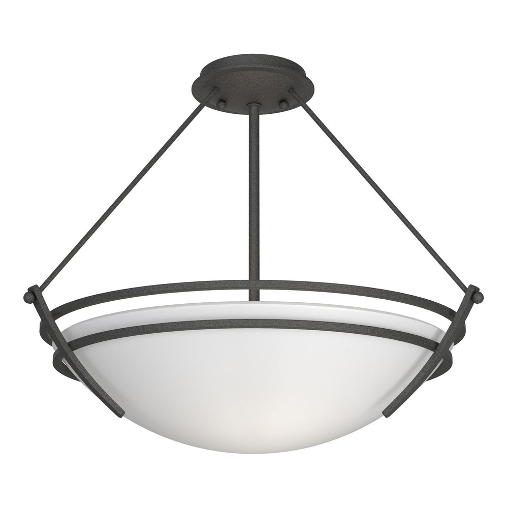 Hubbardton Forge - Three Light Semi-Flush Mount - Tryne - Natural Iron- Union Lighting Luminaires Decor
