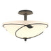 Hubbardton Forge - Three Light Semi-Flush Mount - Leaf - Natural Iron- Union Lighting Luminaires Decor