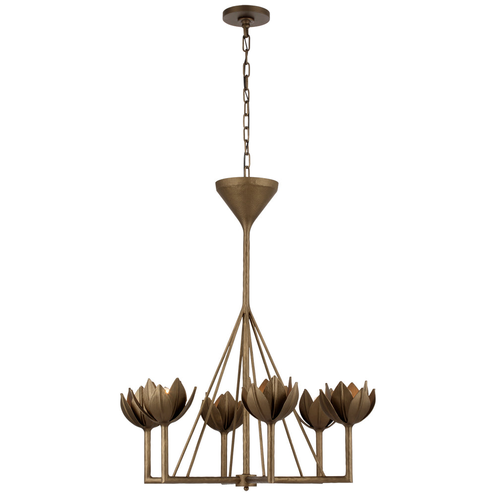 Visual Comfort Signature Canada - Six Light Chandelier - Alberto - Antique Bronze Leaf- Union Lighting Luminaires Decor