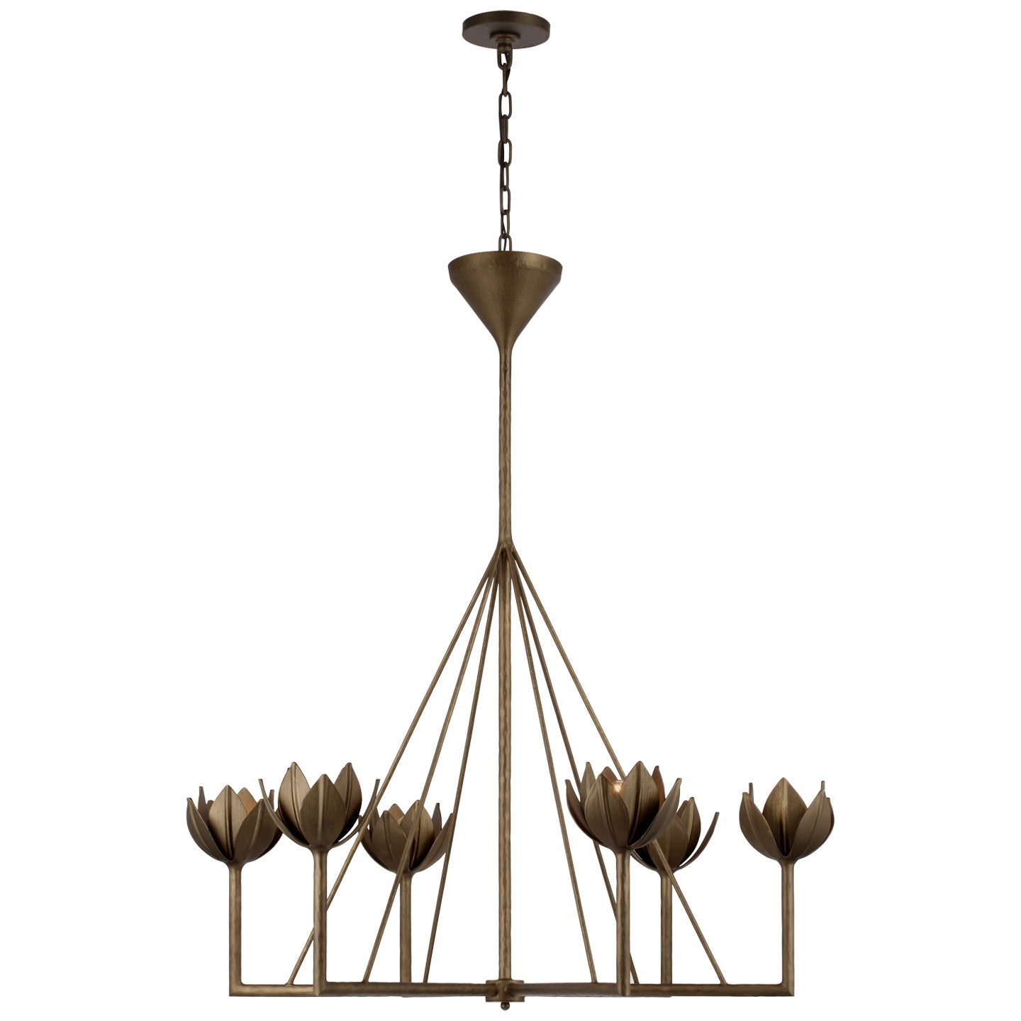 Visual Comfort Signature Canada - Six Light Chandelier - Alberto - Antique Bronze Leaf- Union Lighting Luminaires Decor