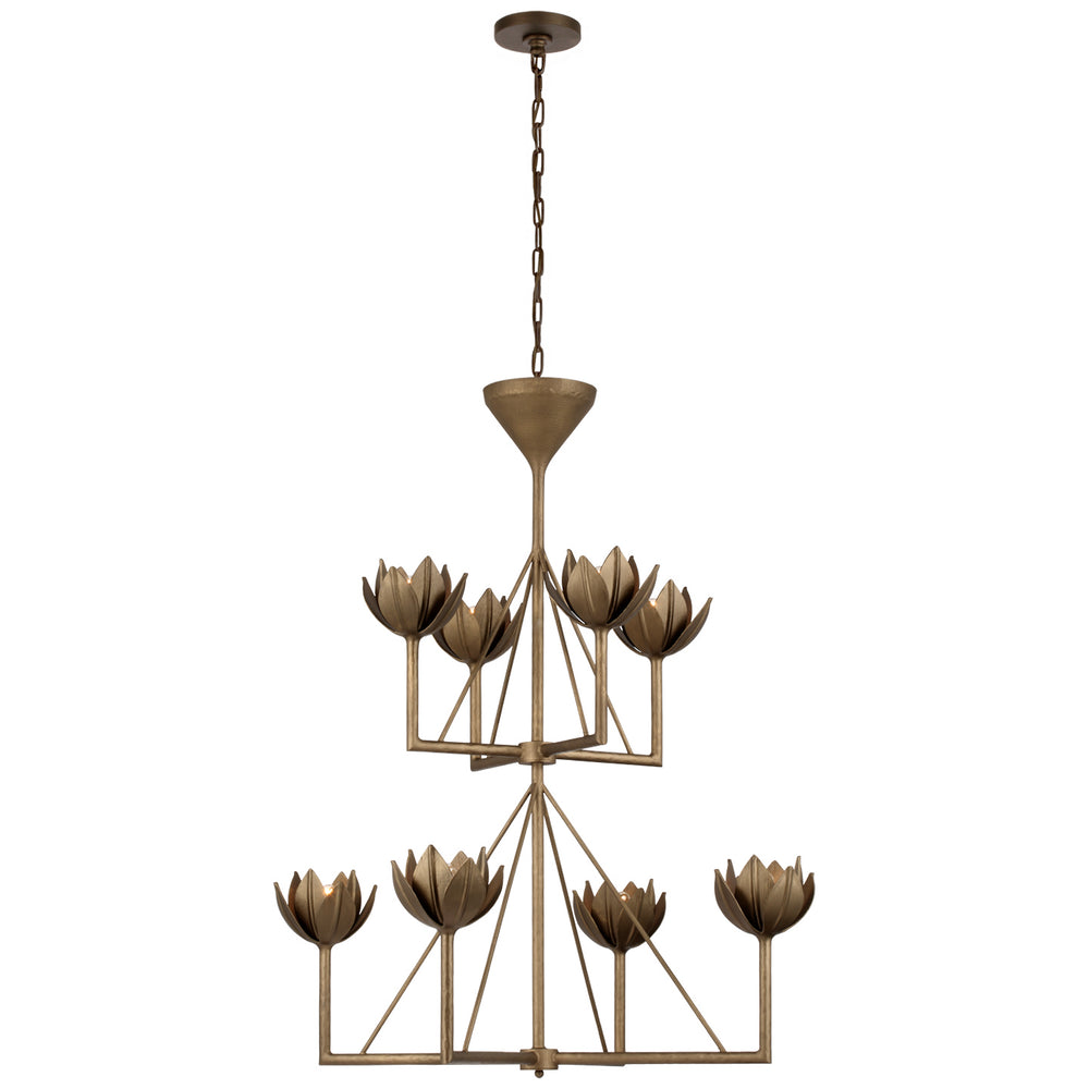 Visual Comfort Signature Canada - Eight Light Chandelier - Alberto - Antique Bronze Leaf- Union Lighting Luminaires Decor