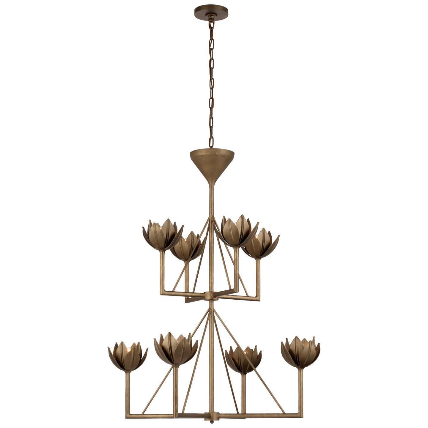Visual Comfort Signature Canada - Eight Light Chandelier - Alberto - Antique Bronze Leaf- Union Lighting Luminaires Decor