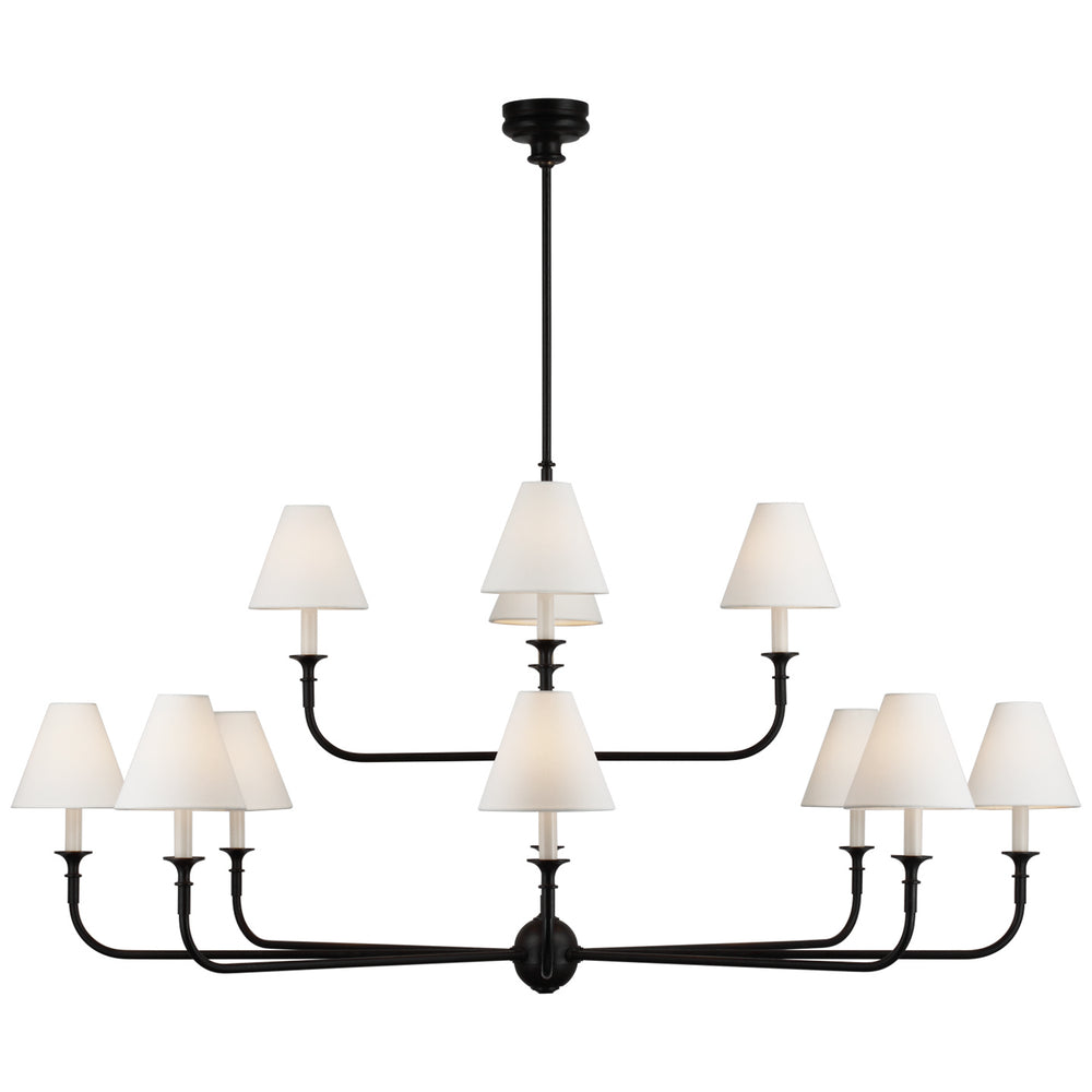 Visual Comfort Signature Canada - LED Chandelier - Piaf - Aged Iron and Ebonized Oak- Union Lighting Luminaires Decor