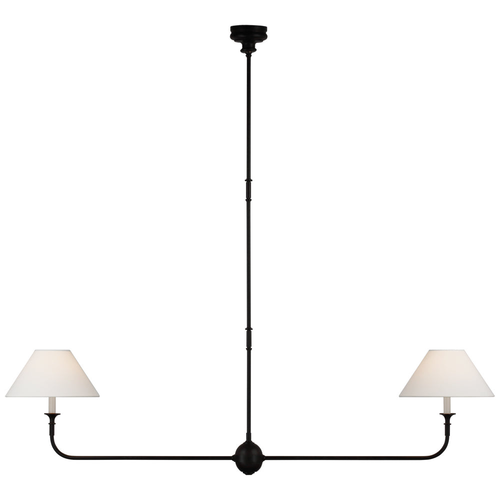 Visual Comfort Signature Canada - LED Linear Pendant - Piaf - Aged Iron and Ebonized Oak- Union Lighting Luminaires Decor