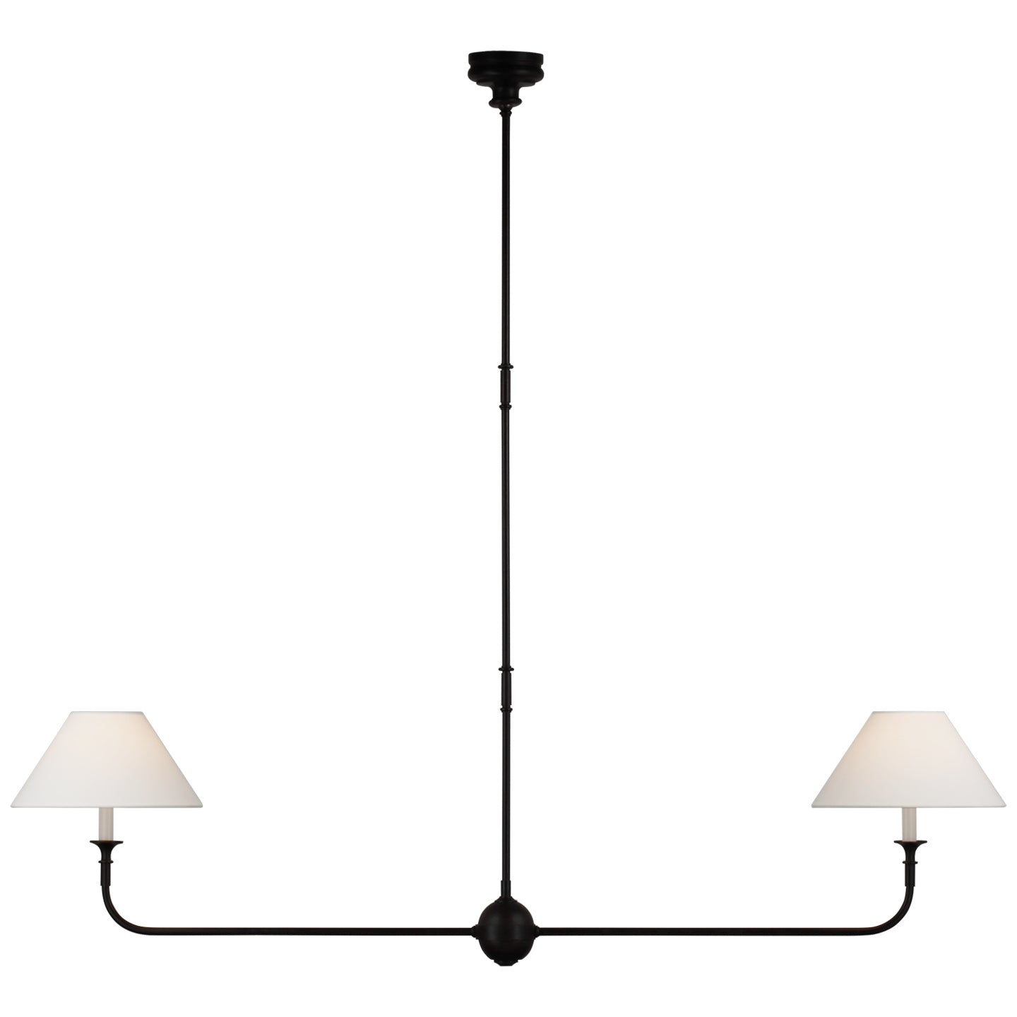Visual Comfort Signature Canada - LED Linear Pendant - Piaf - Aged Iron And Ebonized Oak- Union Lighting Luminaires Decor