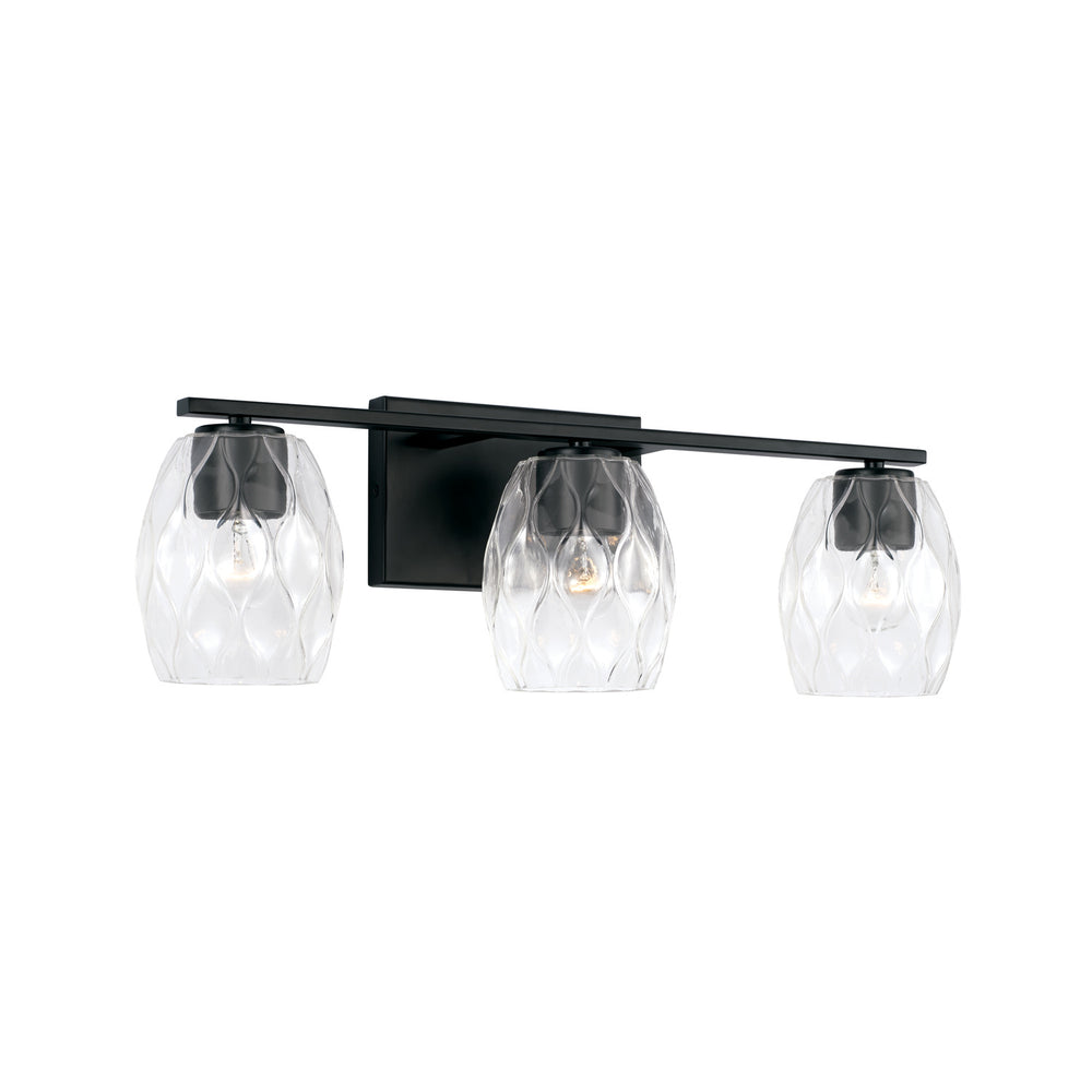 Capital Lighting - Three Light Vanity - Lucas - Matte Black- Union Lighting Luminaires Decor