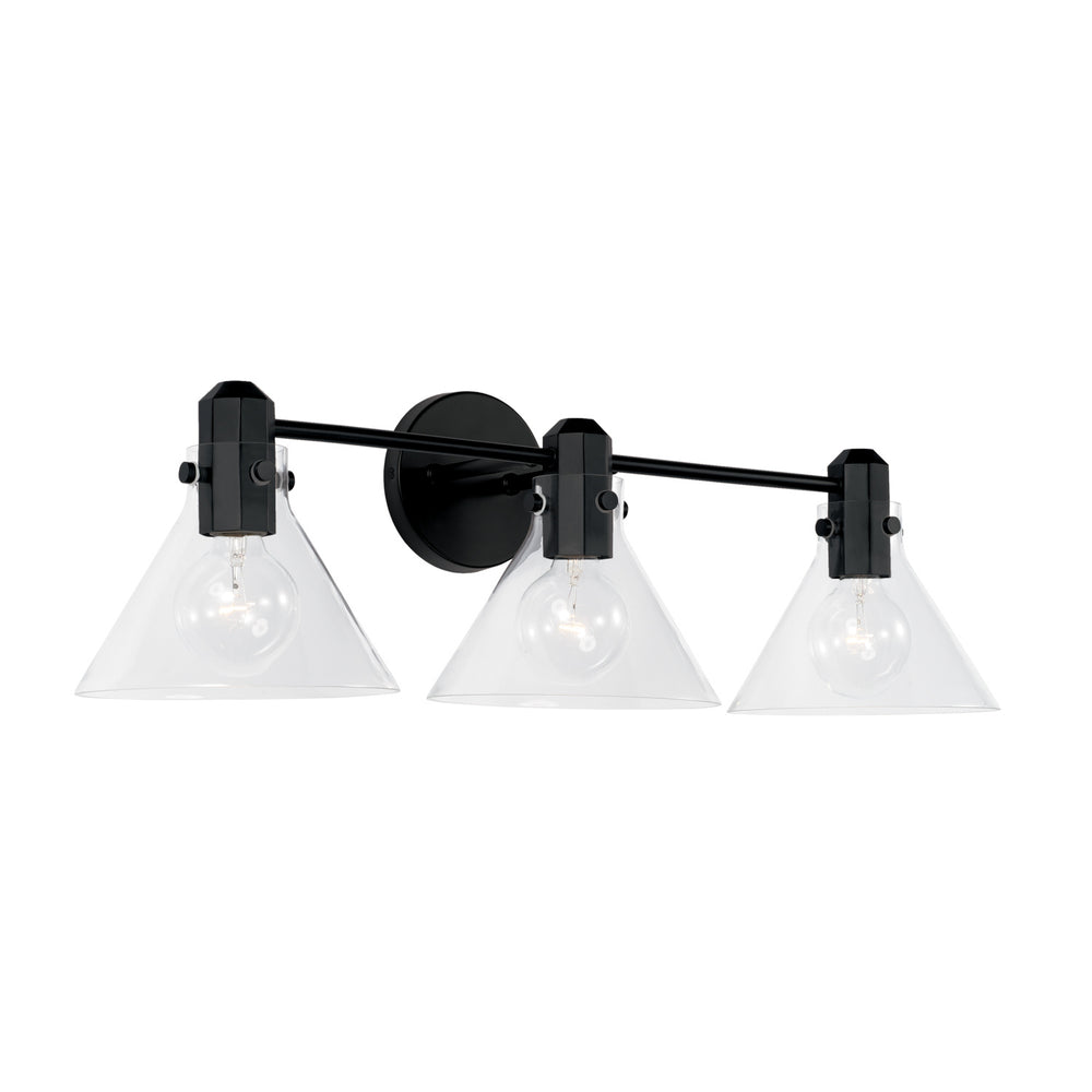 Capital Lighting - Three Light Vanity - Greer - Matte Black- Union Lighting Luminaires Decor