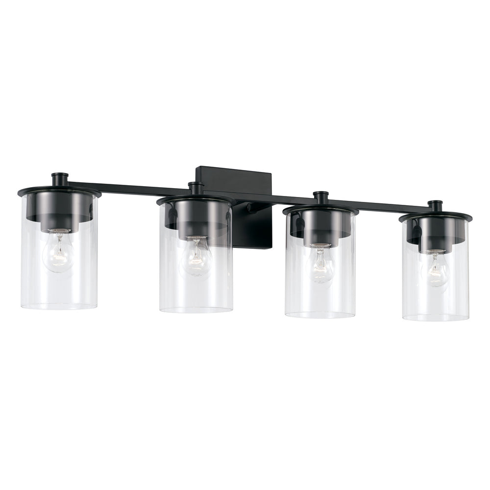 Capital Lighting - Four Light Vanity - Mason - Matte Black- Union Lighting Luminaires Decor
