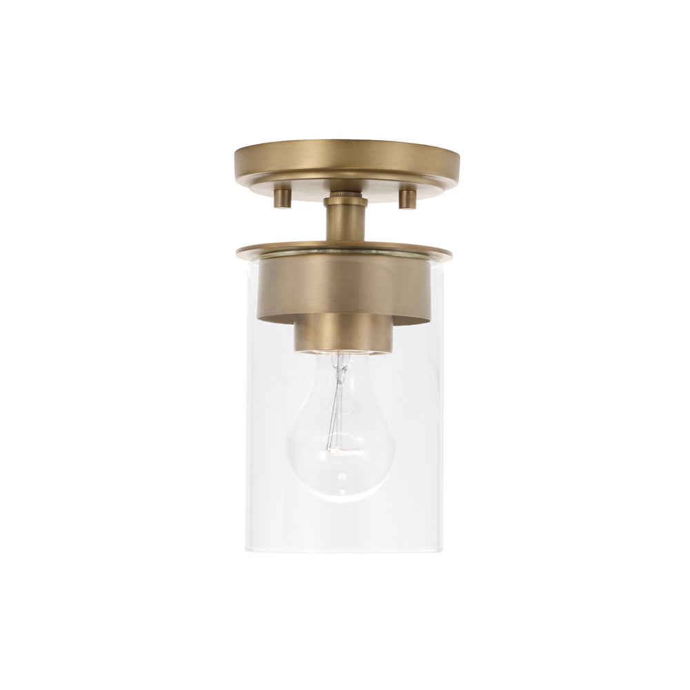 Capital Lighting - One Light Semi Flush Mount - Mason - Aged Brass- Union Lighting Luminaires Decor