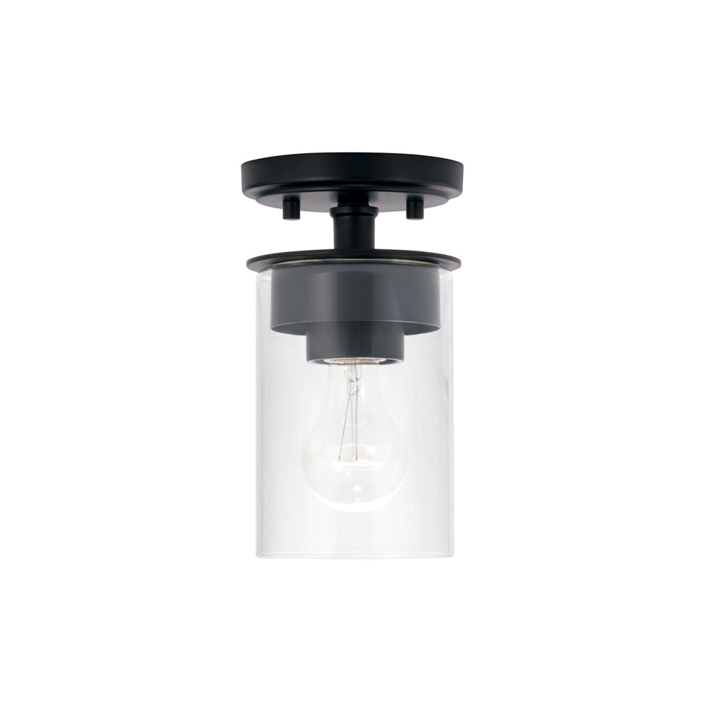 Capital Lighting - One Light Semi Flush Mount - Mason - Matte Black- Union Lighting Luminaires Decor