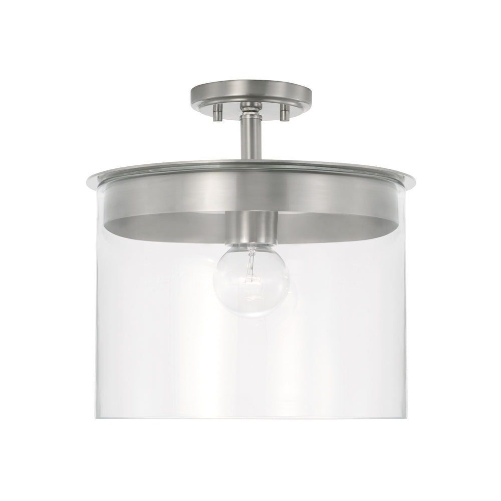 Capital Lighting - One Light Semi Flush Mount - Mason - Brushed Nickel- Union Lighting Luminaires Decor