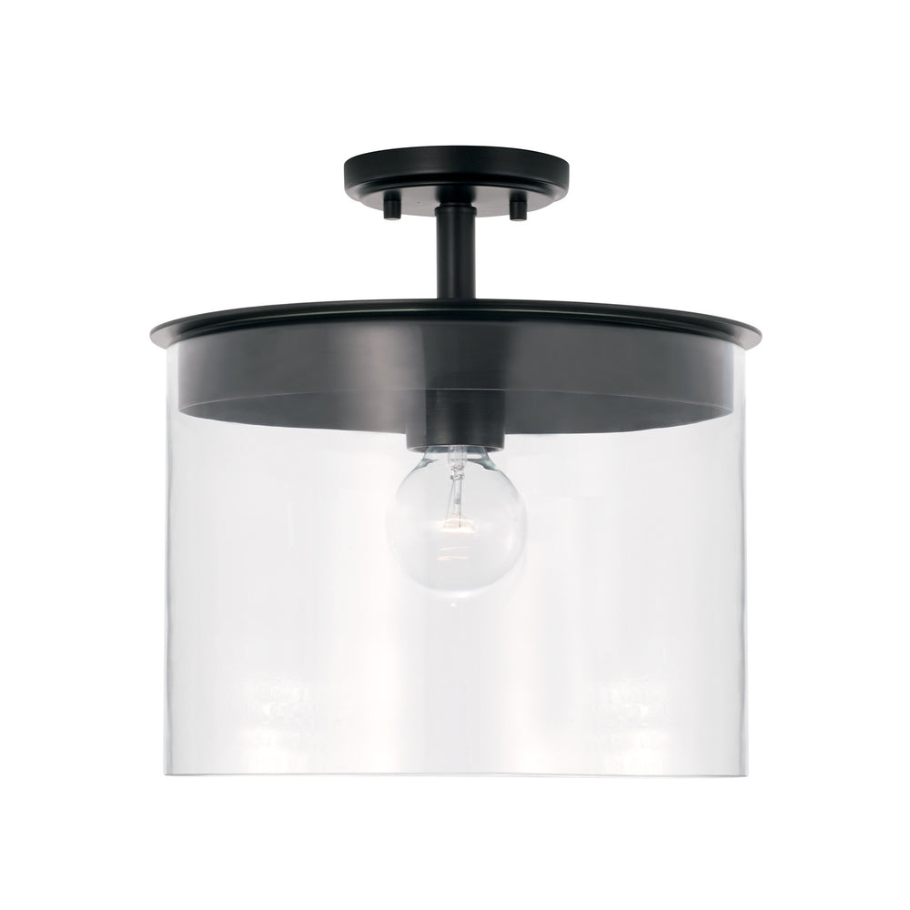 Capital Lighting - One Light Semi Flush Mount - Mason - Matte Black- Union Lighting Luminaires Decor