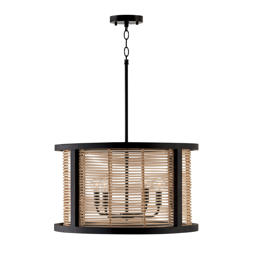 Capital Lighting - Four Light Pendant - Rico - Flat Black- Union Lighting Luminaires Decor