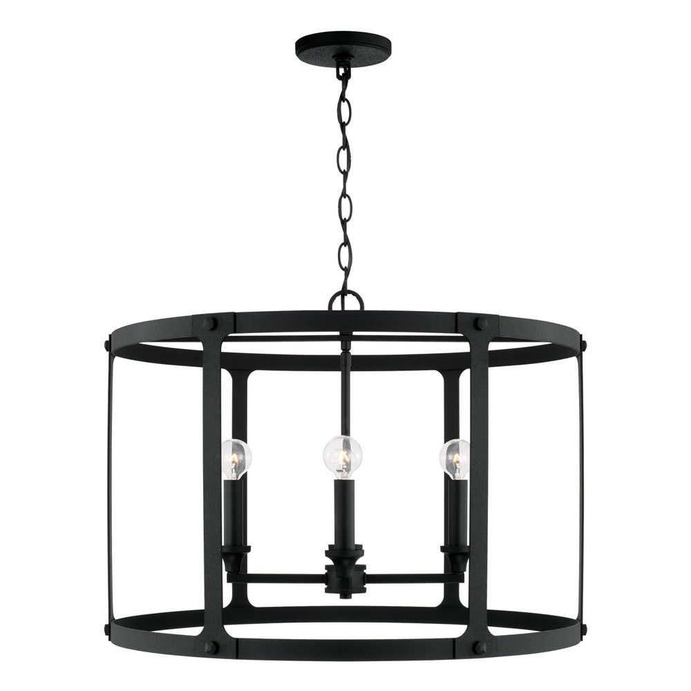 Capital Lighting - Four Light Pendant - Brennen - Black Iron- Union Lighting Luminaires Decor