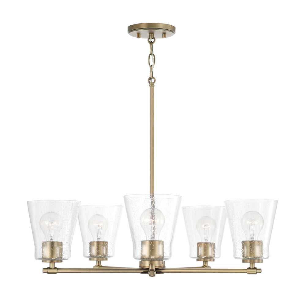 Capital Lighting - Five Light Chandelier - Baker - Aged Brass- Union Lighting Luminaires Decor