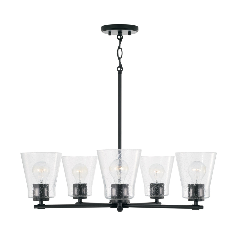 Capital Lighting - Five Light Chandelier - Baker - Matte Black- Union Lighting Luminaires Decor