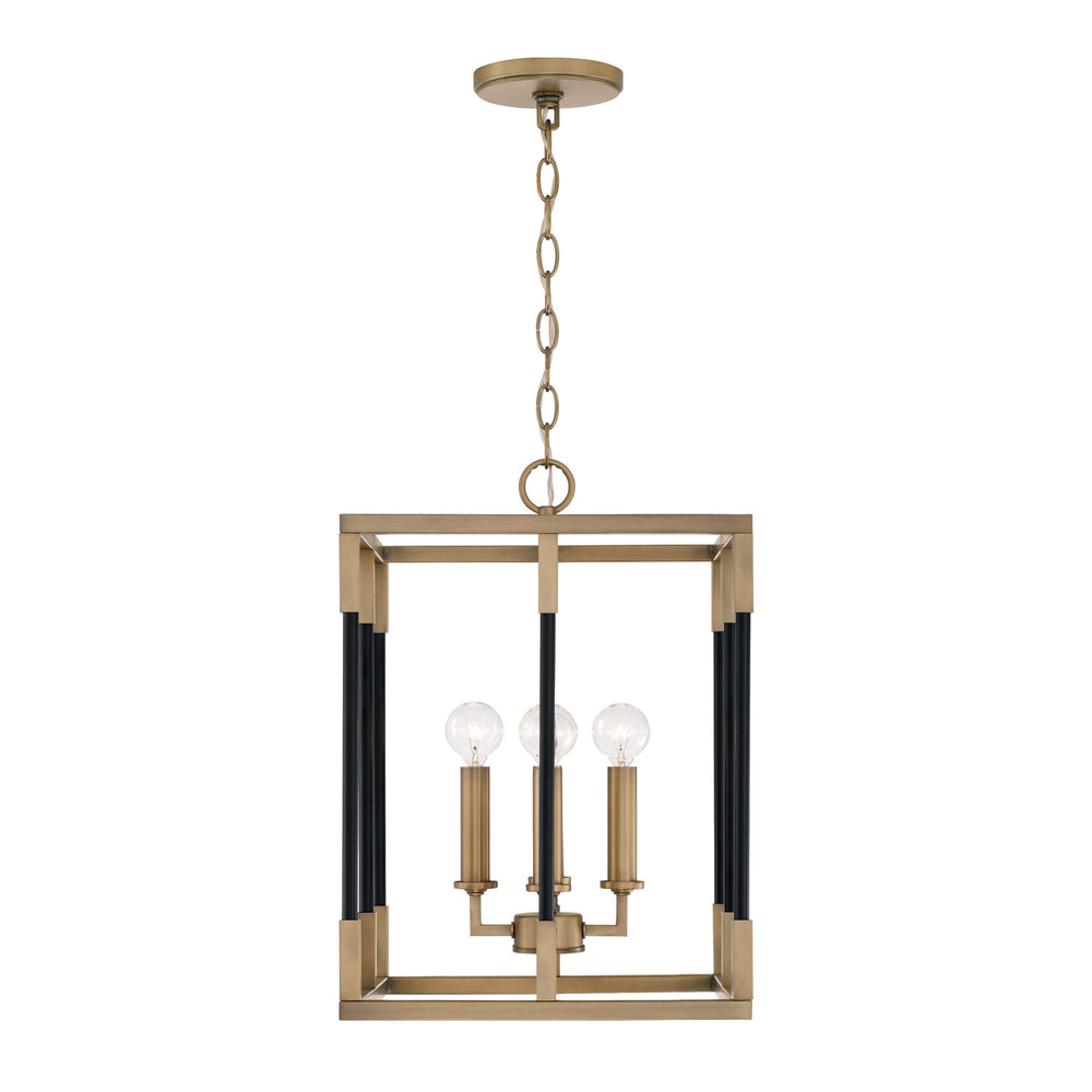 Capital Lighting - Four Light Foyer - Bleeker - Aged Brass and Black- Union Lighting Luminaires Decor