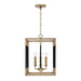 Capital Lighting - Four Light Foyer - Bleeker - Aged Brass and Black- Union Lighting Luminaires Decor