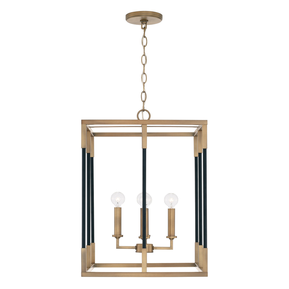 Capital Lighting - Four Light Foyer - Bleeker - Aged Brass and Black- Union Lighting Luminaires Decor
